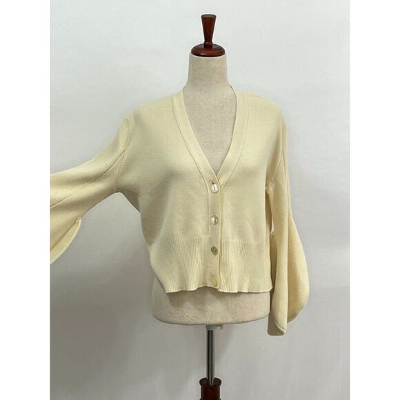 AKIRANAKA Sz 3 M L Ivory Cream Cardigan Sweater Wool Blend Japan - Picture 8 of 11